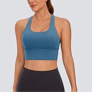 CRZ YOGA Women Strappy Sports Bras Fitness Workout Padded Yoga Criss Cross Back